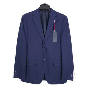 Tommy Hilfiger Men's Modern-Fit 100% Linen Sport Coat Navy Solid 38R NWT